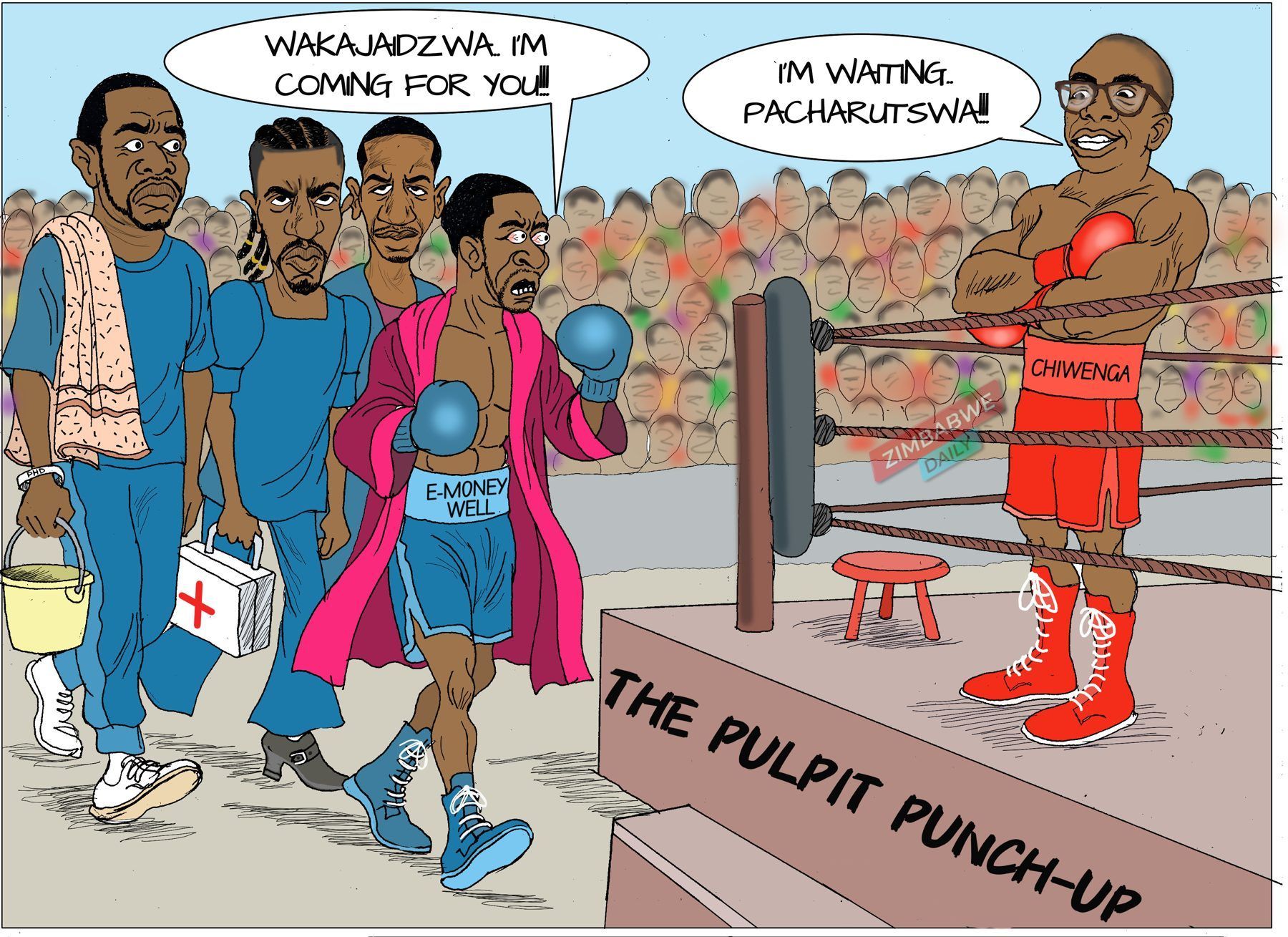 Illustration depicting a political confrontation